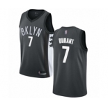 Men's Brooklyn Nets #7 Kevin Durant Authentic Gray Basketball Jersey Statement Edition