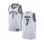 Men's Brooklyn Nets #7 Kevin Durant Authentic White Basketball Jersey - Association Edition