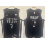 Men's Brooklyn Nets #7 Kevin Durant Black Stitched Basketball Jersey.