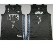 Men's Brooklyn Nets #7 Kevin Durant Black2022-23 Statement Edition No.6 Patch Stitched Basketball Jersey