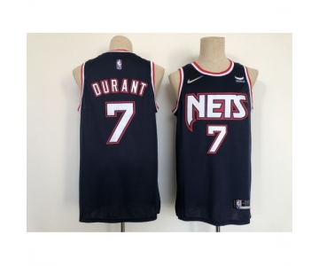 Men's Brooklyn Nets #7 Kevin Durant Navy City Player Jersey