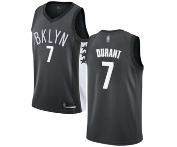 Men's Brooklyn Nets #7 Kevin Durant Swingman Gray Basketball Jersey Statement Edition