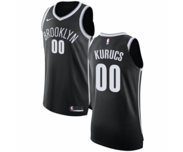 Men's Nike Brooklyn Nets #00 Rodions Kurucs Authentic Black NBA Jersey - Icon Edition