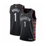 Men's Nike Brooklyn Nets #1 D'Angelo Russell Authentic Black NBA Jersey - 2018-19 City Edition