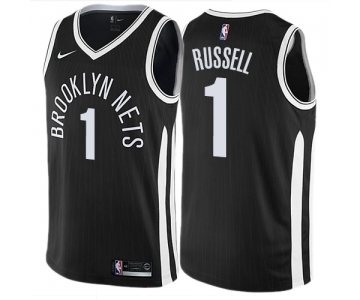 Men's Nike Brooklyn Nets #1 D'Angelo Russell Swingman Black NBA Jersey - City Edition