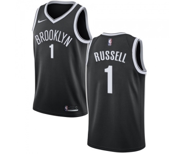 Men's Nike Brooklyn Nets #1 D'Angelo Russell Swingman Black Road NBA Jersey - Icon Edition