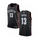 Men's Nike Brooklyn Nets #13 Shabazz Napier Authentic Black NBA Jersey - 2018-19 City Edition