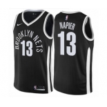 Men's Nike Brooklyn Nets #13 Shabazz Napier Authentic Black NBA Jersey - City Edition