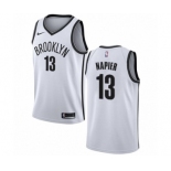 Men's Nike Brooklyn Nets #13 Shabazz Napier Authentic White NBA Jersey - Association Edition