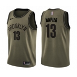 Men's Nike Brooklyn Nets #13 Shabazz Napier Swingman Green Salute to Service NBA Jersey