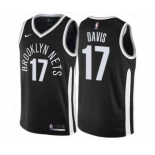 Men's Nike Brooklyn Nets #17 Ed Davis Authentic Black NBA Jersey - City Edition