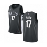 Men's Nike Brooklyn Nets #17 Ed Davis Authentic Gray NBA Jersey Statement Edition