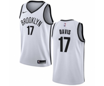 Men's Nike Brooklyn Nets #17 Ed Davis Authentic White NBA Jersey - Association Edition