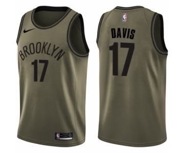 Men's Nike Brooklyn Nets #17 Ed Davis Swingman Green Salute to Service NBA Jersey