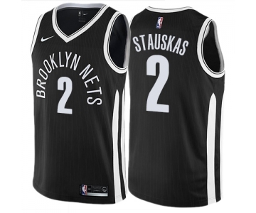 Men's Nike Brooklyn Nets #2 Nik Stauskas Swingman Black NBA Jersey - City Edition