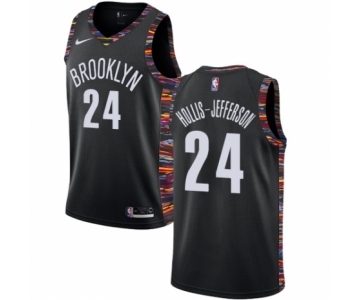 Men's Nike Brooklyn Nets #24 Rondae Hollis-Jefferson Authentic Black NBA Jersey - 2018-19 City Edition