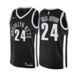 Men's Nike Brooklyn Nets #24 Rondae Hollis-Jefferson Authentic Black NBA Jersey - City Edition