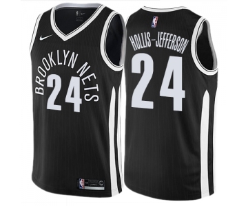 Men's Nike Brooklyn Nets #24 Rondae Hollis-Jefferson Authentic Black NBA Jersey - City Edition