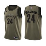 Men's Nike Brooklyn Nets #24 Rondae Hollis-Jefferson Swingman Green Salute to Service NBA Jersey