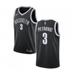 Men's Nike Brooklyn Nets #3 Drazen Petrovic Swingman Black Road NBA Jersey - Icon Edition