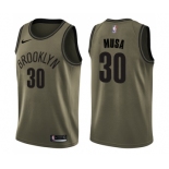 Men's Nike Brooklyn Nets #30 Dzanan Musa Swingman Green Salute to Service NBA Jersey