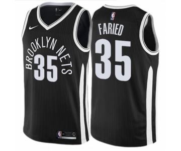 Men's Nike Brooklyn Nets #35 Kenneth Faried Authentic Black NBA Jersey - City Edition