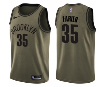 Men's Nike Brooklyn Nets #35 Kenneth Faried Swingman Green Salute to Service NBA Jersey