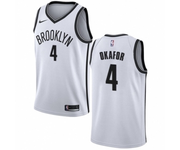 Men's Nike Brooklyn Nets #4 Jahlil Okafor Swingman White NBA Jersey - Association Edition