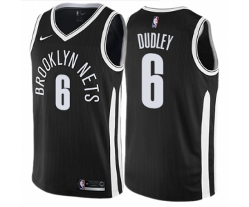 Men's Nike Brooklyn Nets #6 Jared Dudley Authentic Black NBA Jersey - City Edition