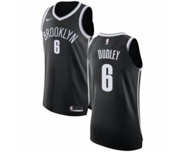 Men's Nike Brooklyn Nets #6 Jared Dudley Authentic Black NBA Jersey - Icon Edition