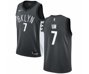 Men's Nike Brooklyn Nets #7 Jeremy Lin Swingman Gray NBA Jersey Statement Edition