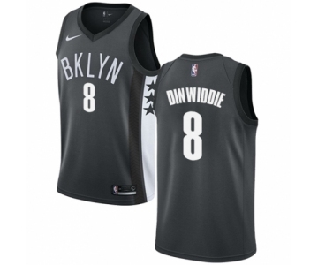 Men's Nike Brooklyn Nets #8 Spencer Dinwiddie Authentic Gray NBA Jersey Statement Edition