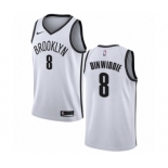 Men's Nike Brooklyn Nets #8 Spencer Dinwiddie Authentic White NBA Jersey - Association Edition