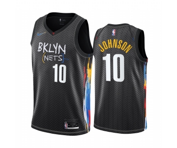 Nike Brooklyn Nets #10 Tyler Johnson Black NBA Swingman 2020-21 City Edition Jersey