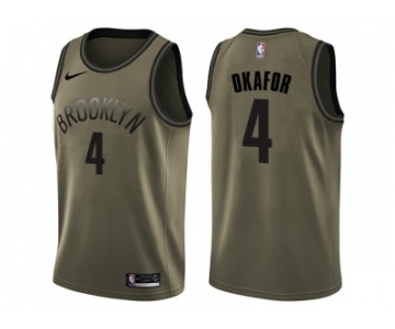 Nike Brooklyn Nets #4 Jahlil Okafor Green Salute to Service NBA Swingman Jersey