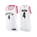 Nike Brooklyn Nets #4 Jahlil Okafor White Pink NBA Swingman Fashion Jersey