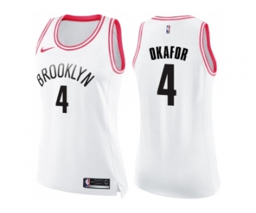 Nike Brooklyn Nets #4 Jahlil Okafor White Pink NBA Swingman Fashion Jersey