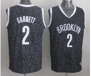 nba brooklyn nets #2 garnett black leopard print[2014 new]