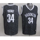 nba brooklyn nets #34 pierce black leopard print[2014 new]