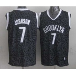 nba brooklyn nets #7 johnson black leopard print[2014 new]