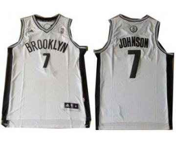 nba new jersey nets #7 joe johnsonblack white[revolution 30 swingman]