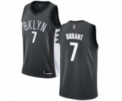 Women's Brooklyn Nets #7 Kevin Durant Authentic Gray Basketball Jersey Statement Edition