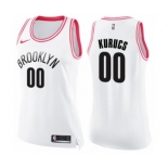 Women's Nike Brooklyn Nets #00 Rodions Kurucs Swingman White Pink Fashion NBA Jersey