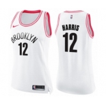 Women's Nike Brooklyn Nets #12 Joe Harris Swingman White Pink Fashion NBA Jersey