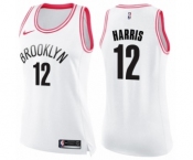 Women's Nike Brooklyn Nets #12 Joe Harris Swingman White Pink Fashion NBA Jersey