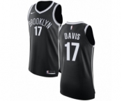 Women's Nike Brooklyn Nets #17 Ed Davis Authentic Black NBA Jersey - Icon Edition