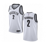 Women's Nike Brooklyn Nets #2 Nik Stauskas Authentic White NBA Jersey - Association Edition