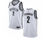 Women's Nike Brooklyn Nets #2 Nik Stauskas Authentic White NBA Jersey - Association Edition