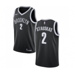 Women's Nike Brooklyn Nets #2 Nik Stauskas Swingman Black Road NBA Jersey - Icon Edition