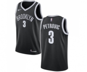 Women's Nike Brooklyn Nets #3 Drazen Petrovic Swingman Black Road NBA Jersey - Icon Edition